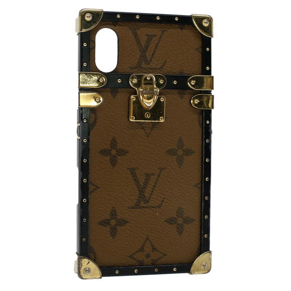 LOUIS VUITTON Monogram Reverse Eye Trunk iPhoneX Case M62619 LV Auth 50866 - Picture 1 of 13